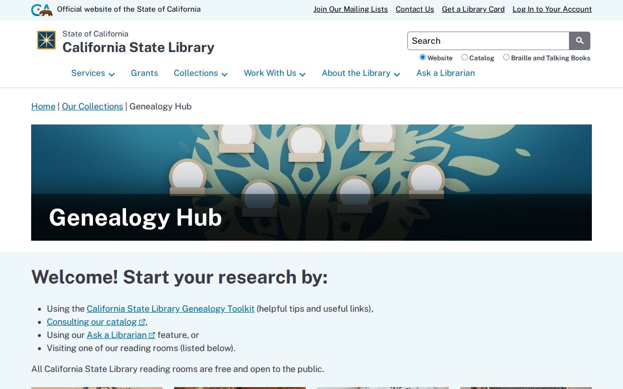 Brawley people search California State Library genealogy hub